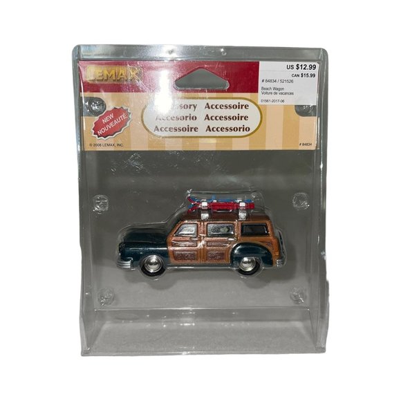Lemax Beach Wagon Car 84834 Chrstmas Village Accessory Retro Holliday Accent - Picture 1 of 7